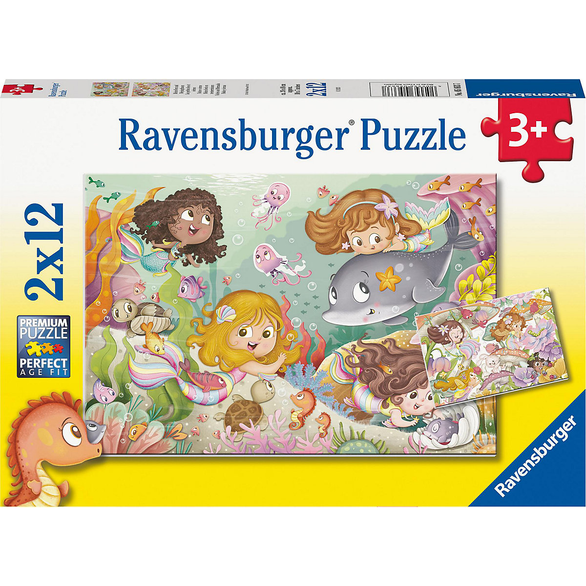 Ravensburger Kinderpuzzle - 05663 Kleine Feen und Meerjungfrauen - 2x12 Teile Puzzle für Kinder ab 3 Jahren