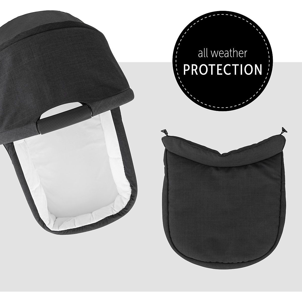 Kinderwagenaufsatz Colibri, Melange Black