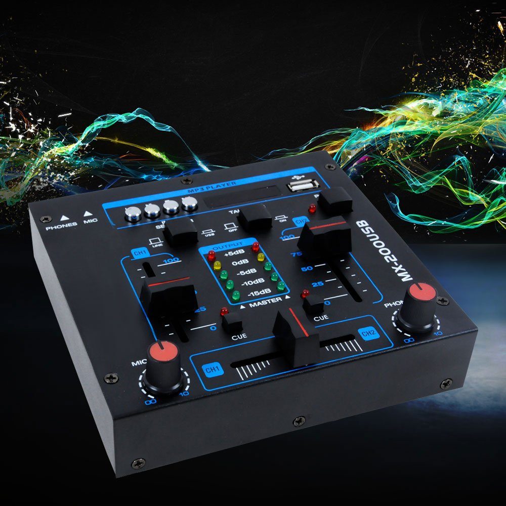 etc-shop Mischverstärker (DJ Mischpult Party Musikanlage Mixer USB/MP3 Crossfading)