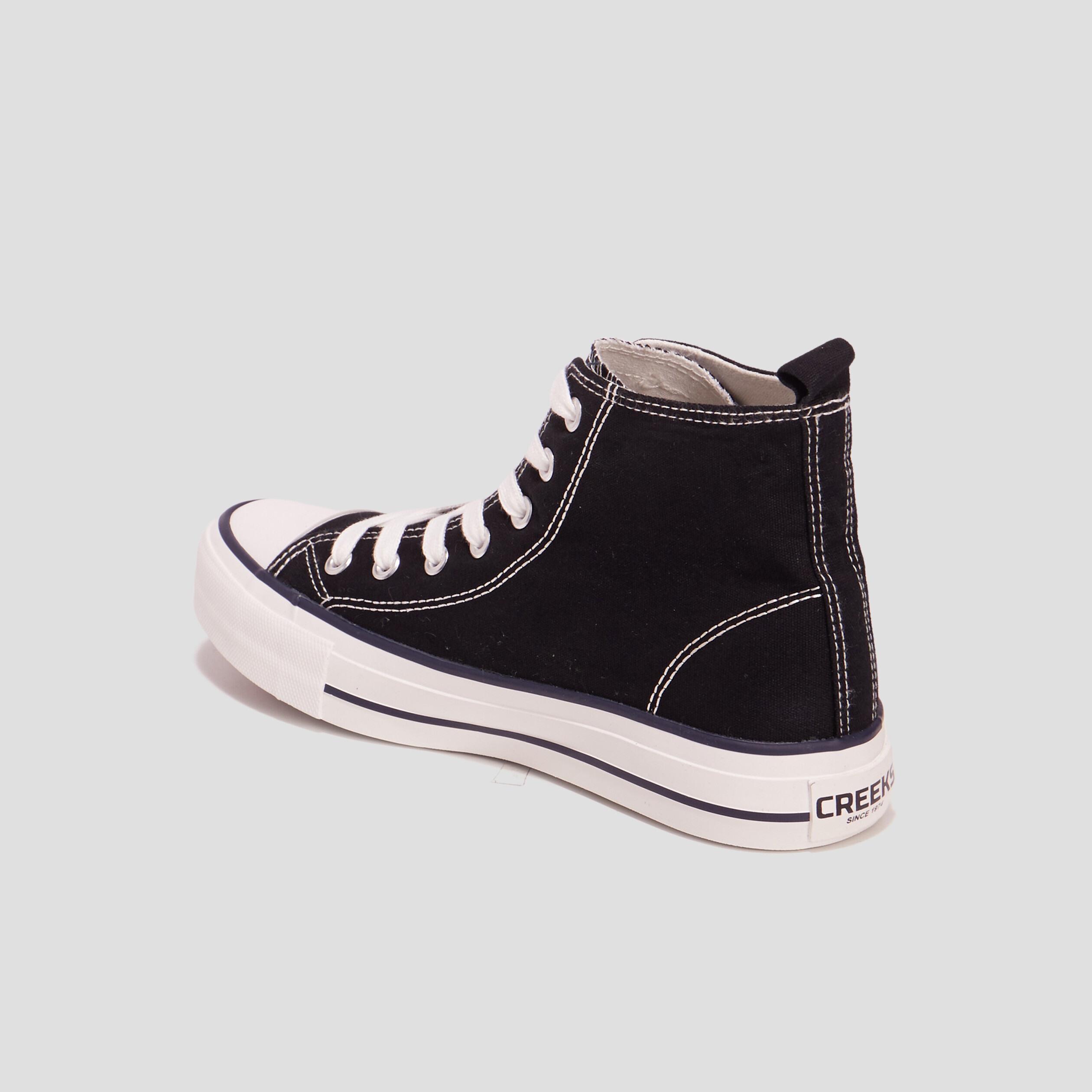 Baskets montantes en toile Creeks noir femme | La Halle