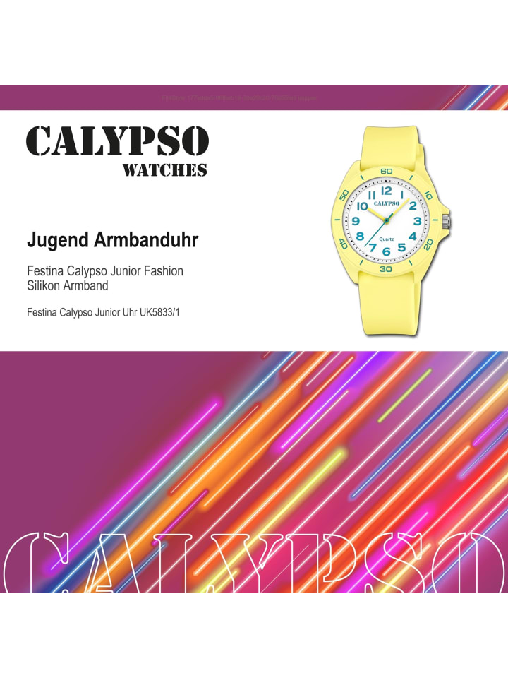 Calypso Analog-Armbanduhr Calypso Junior hellgelb mittel (ca. 36mm) günstig kaufen onesize