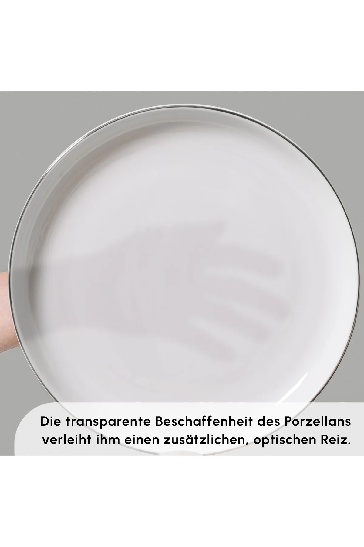 Karaca  Favaro Platin 56-teiliges Geschirrset – Elegantes Platin-Akzent New Generation Bone