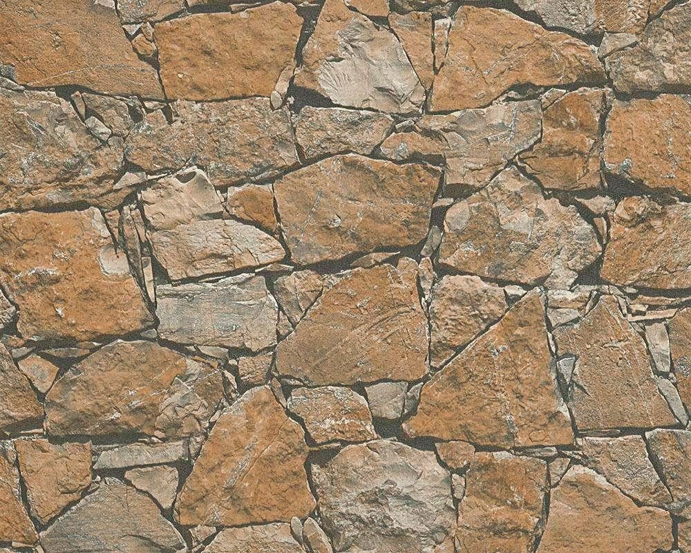 living walls Vliestapete Best of Wood`n Stone 2nd Edition, Steinoptik, Steintapete matt leicht strukturiert