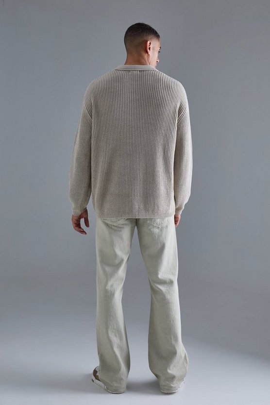 Strickpullover mit 1/4 Reißverschluss und Trichterkragen