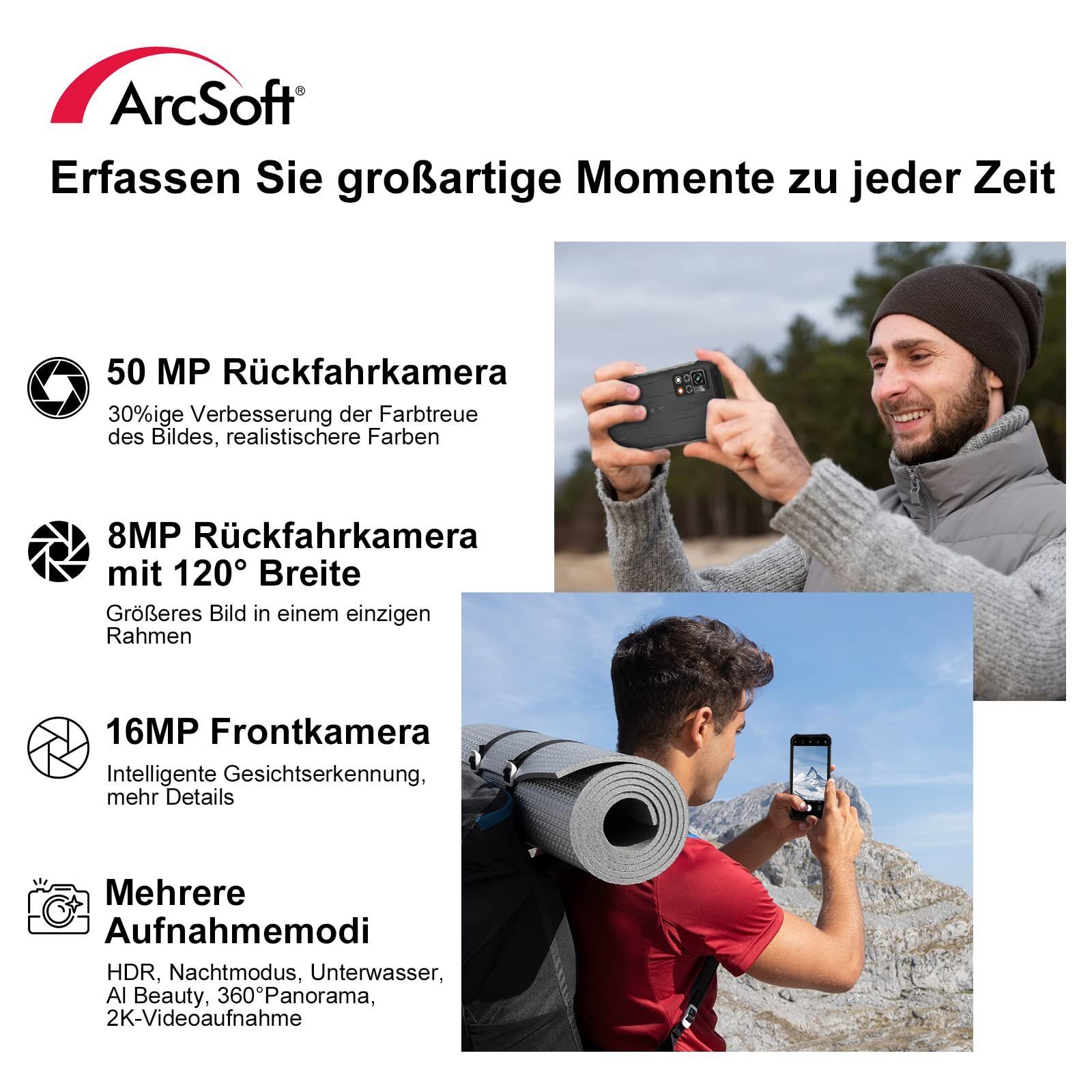 blackview BV9200 Smartphone (6,6 Zoll, 256 GB Speicherplatz, 50 MP Kamera, Outdoor)
