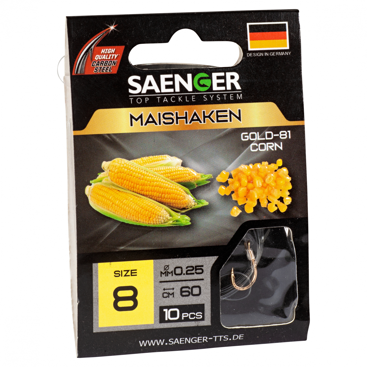 Sänger Zielfisch-Haken, gebunden (Maishaken Gold-81)