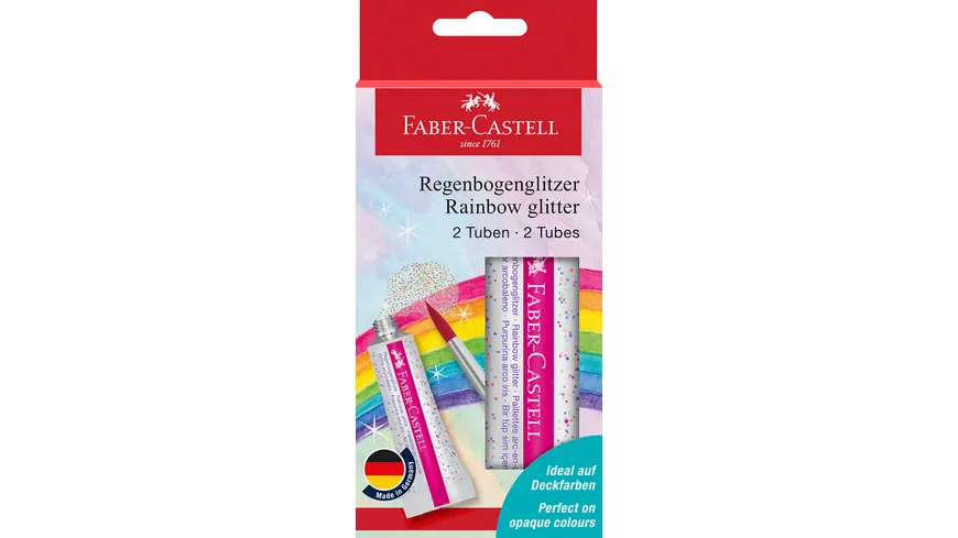 FABER-CASTELL Tuben-Glitzer Regenbogen 24 ml