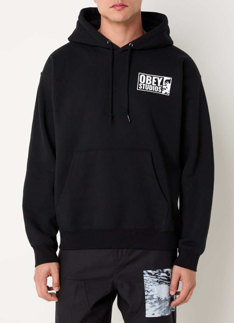 Moletom Obey Studios Icon com logo e estampa nas costas