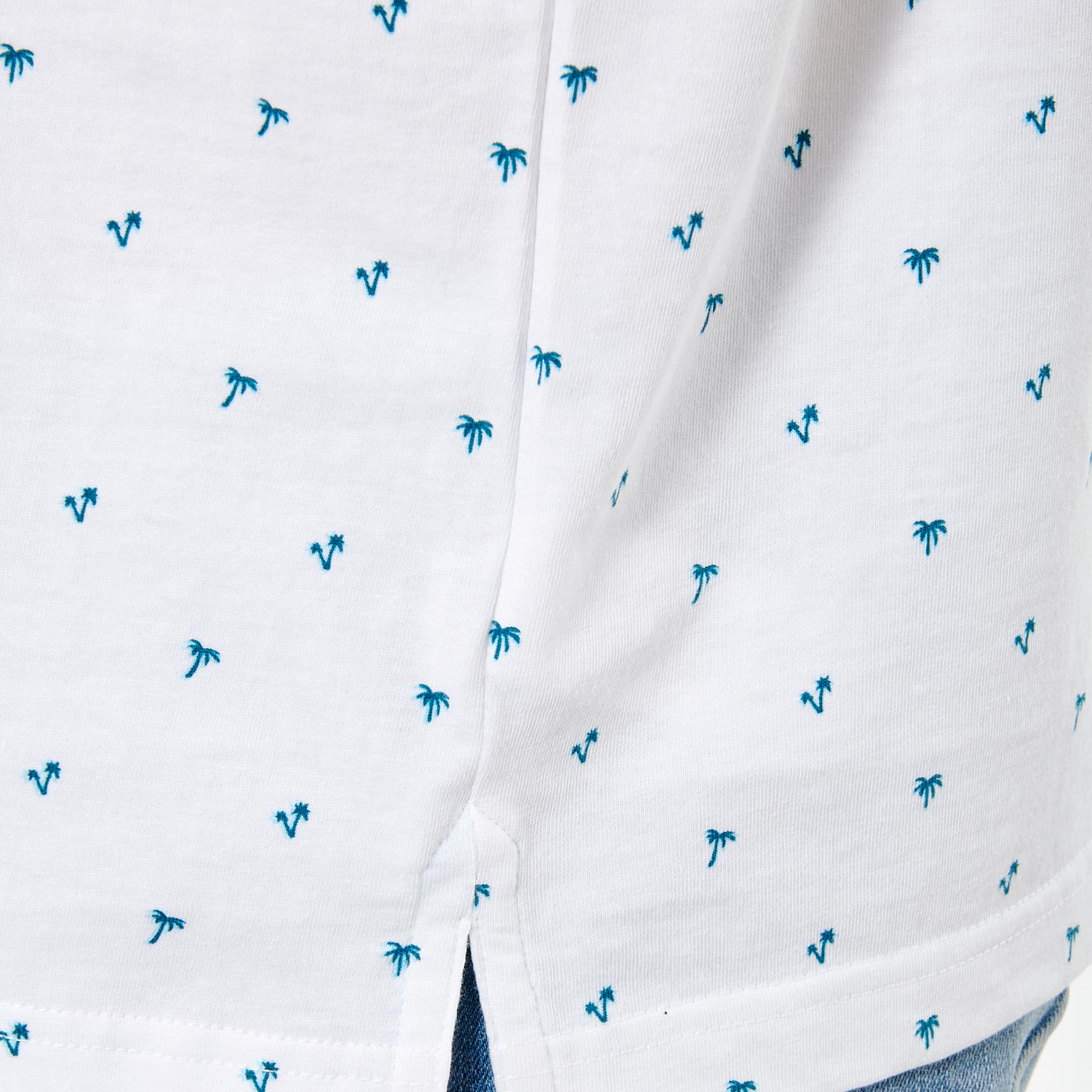 NESLY  Polo blanc palmier Homme en 100% coton