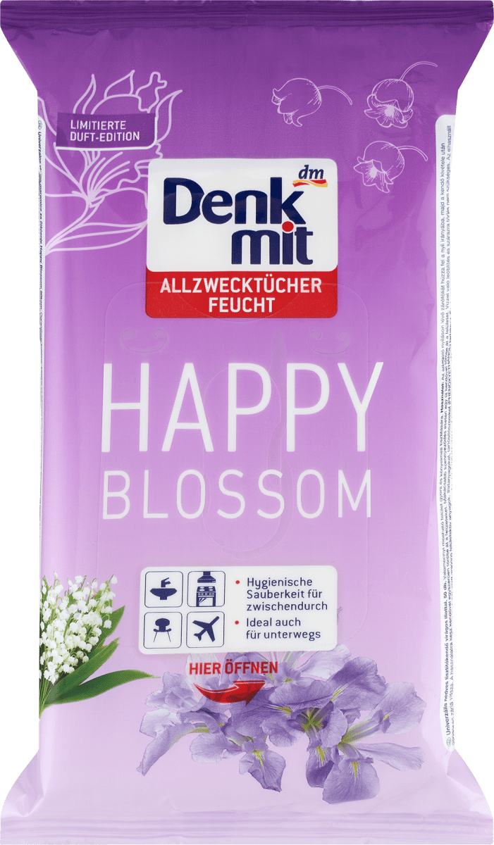 feuchte Allzwecktücher Happy Blossom, 50 St