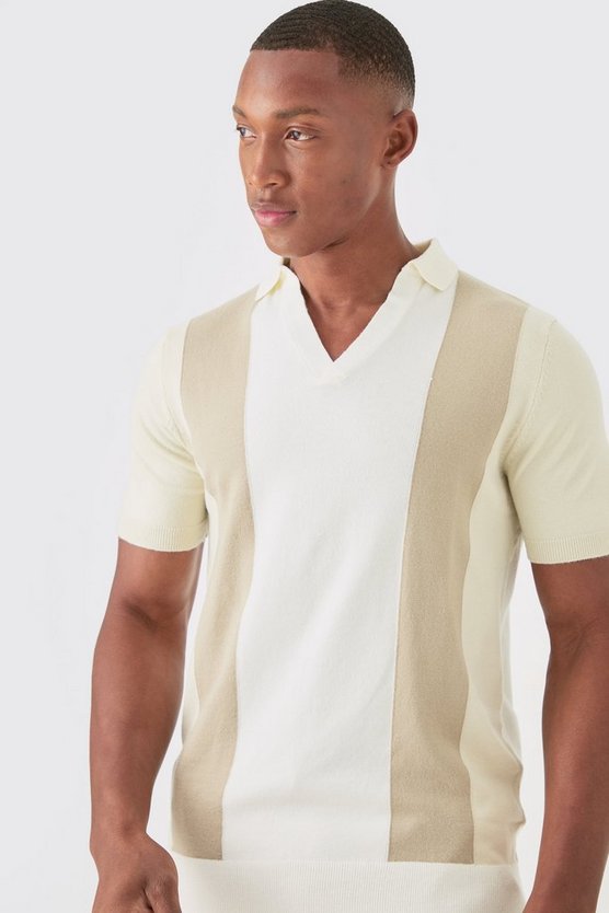 Kurzärmliges Colorblock Poloshirt