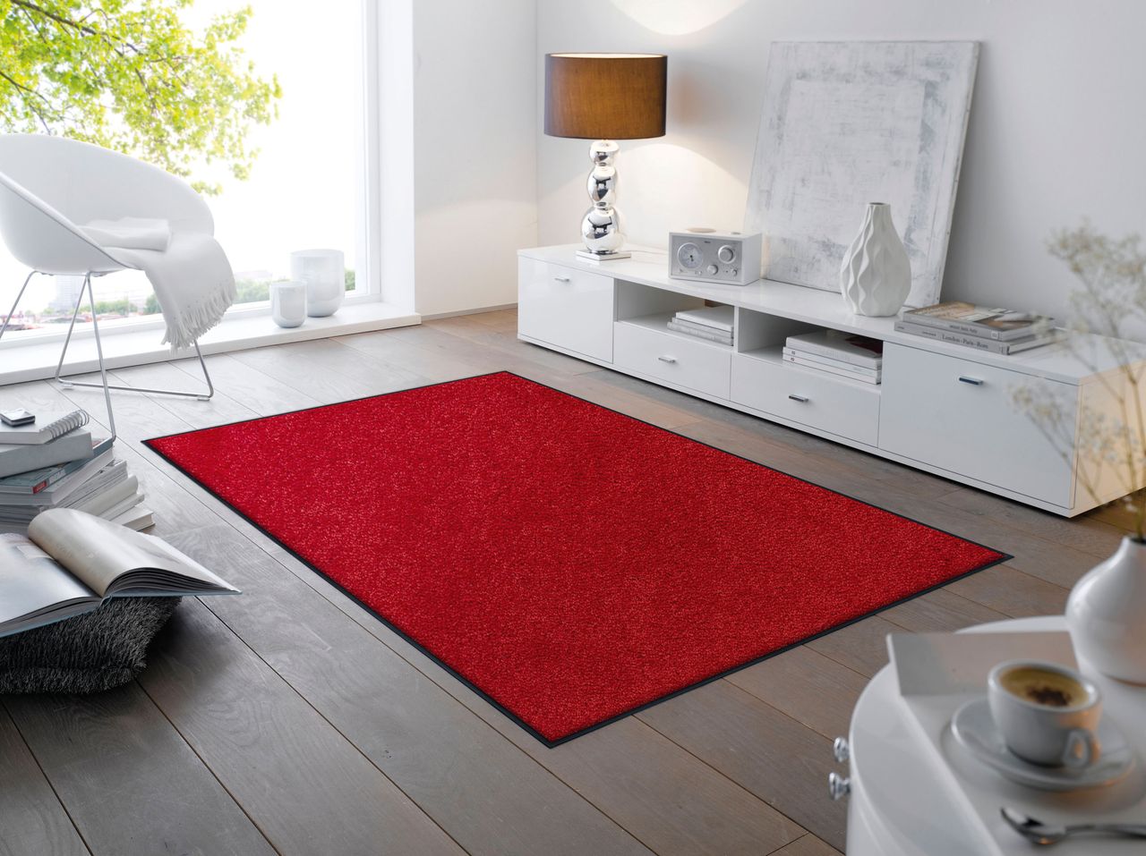 Fuma Rutschfeste Fußmatte Regal Red 180 x 120 cm