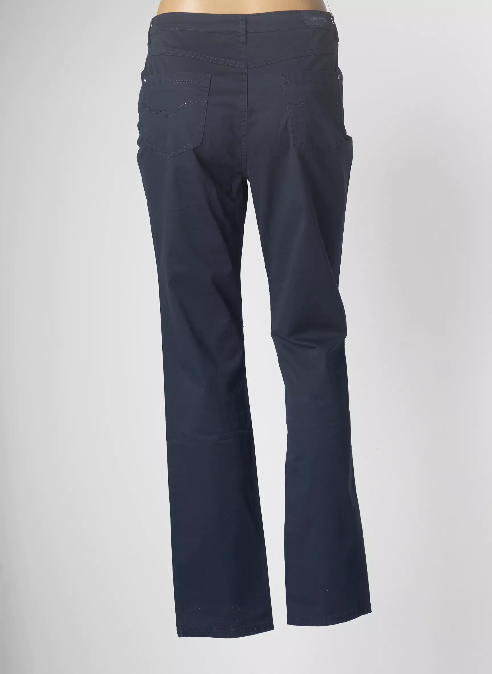 I Quing Pantalons Droits Femme couleur bleu