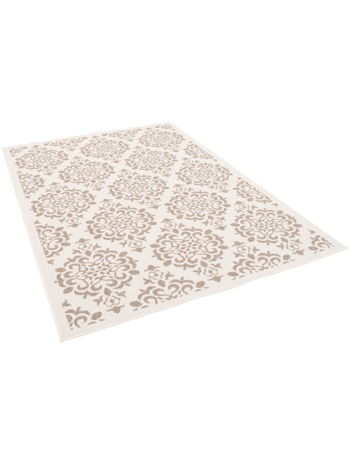 Pergamon In- und Outdoor Teppich Beidseitig Newport Barock in Beige günstig kaufen 80 x 150cm