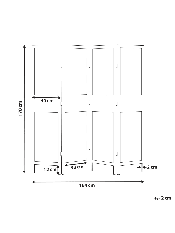Beliani Paravent BRENNERBAD in Heller Holzfarbton/Braun - (W) 164 x (H) 170 x (L) 2 cm günstig kaufen onesize