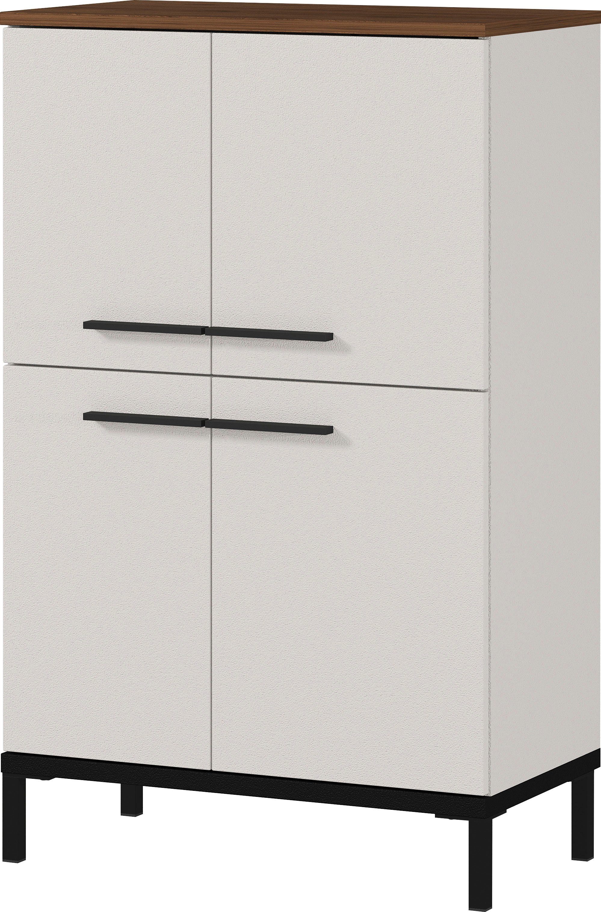 GERMANIA Badmöbel-Set Yonkers, Set bestehend aus Waschbeckenunterschrank, Spiegelschrank, Hochschrank