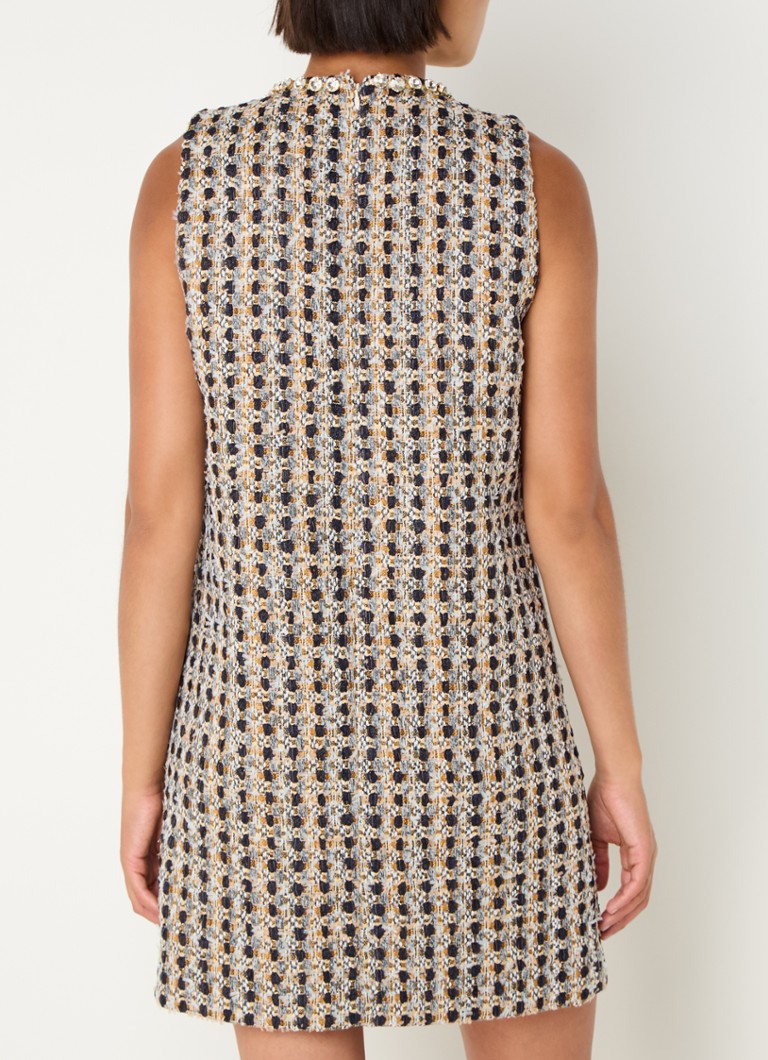 Rochie mini Sandro cu efect de tweed și cristale.