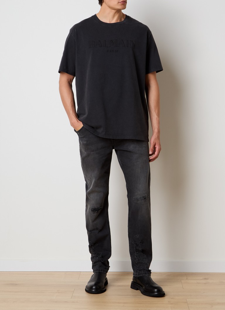 T-shirt vintage Balmain con logo ricamato