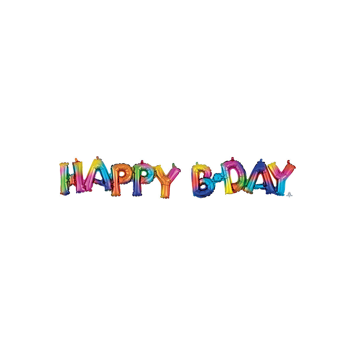 CI: Phrases Block Phrase Happy Bday Rainbow Splash Folienballon G40 verpackt