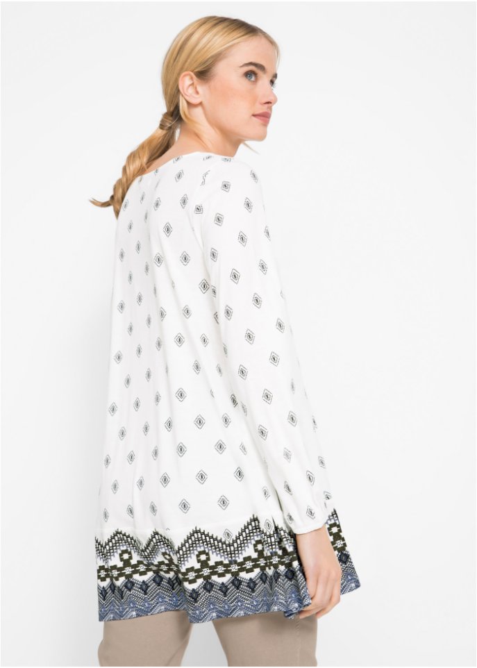Extra weite Shirt-Tunika, Langarm