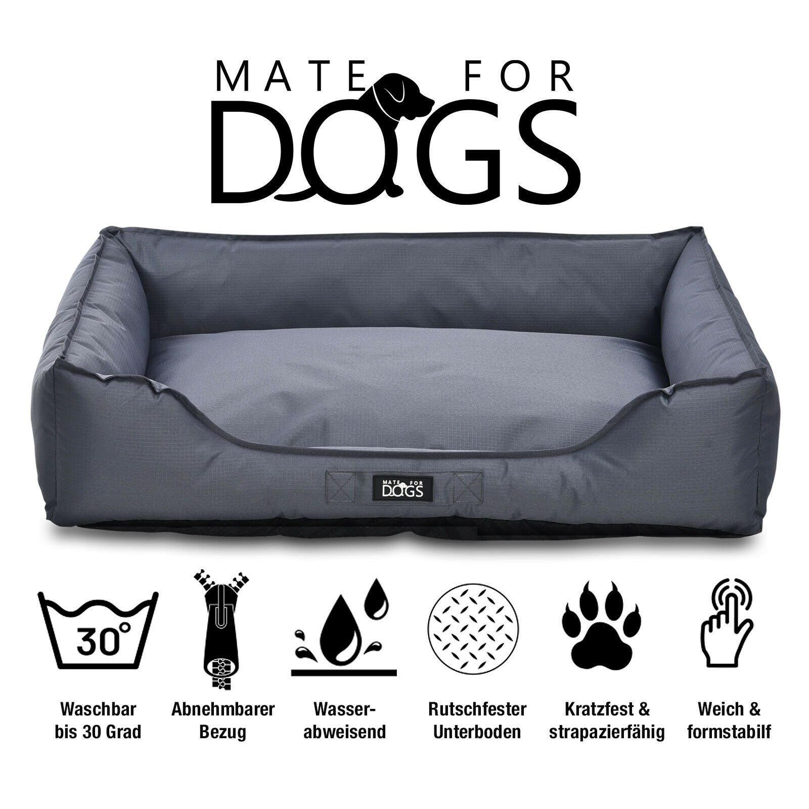 Mate for dogs Tierbett Hundebett Pepon, verschiedene Größen waschbar und wasserabweisend