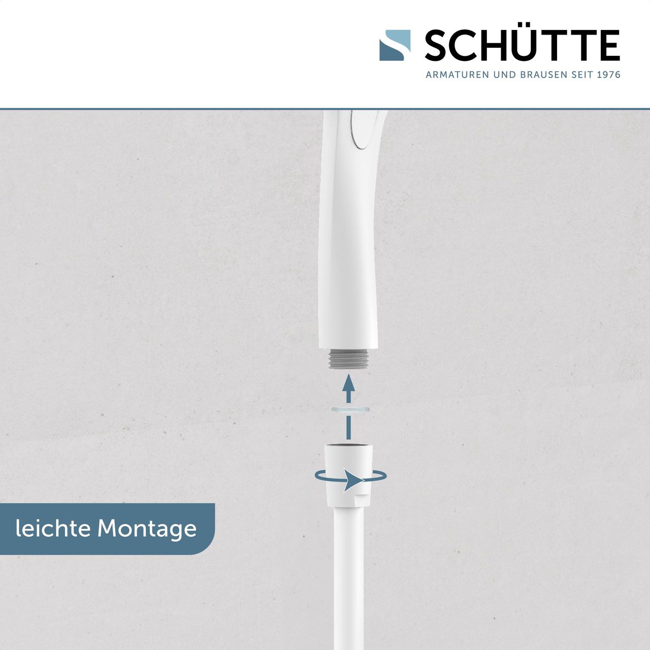 Schütte CAPRI Handbrause, Weiß matt/Anthrazit