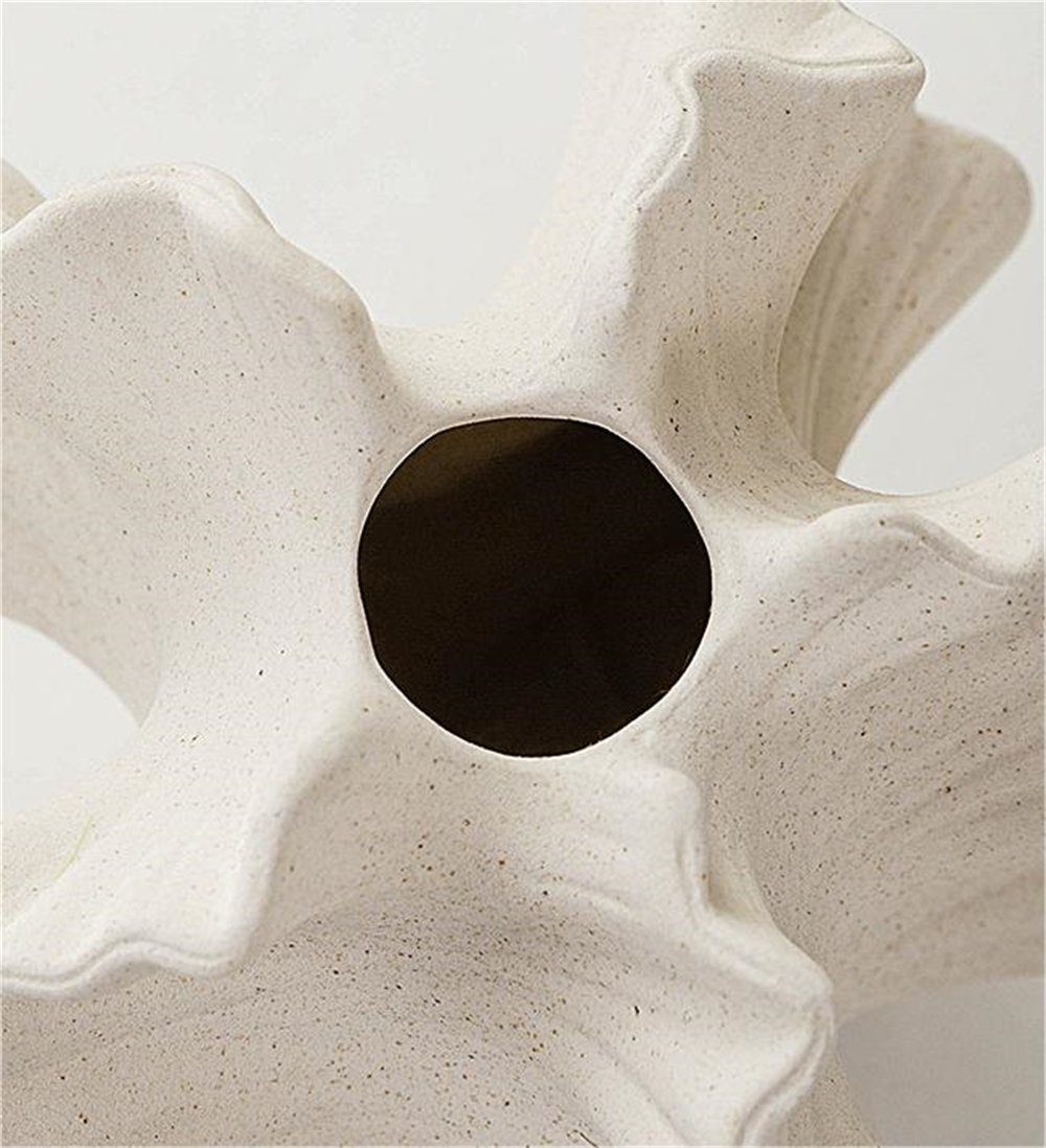 Rouemi Dekovase Keramik-Vase, einfache Kunst Spitze Vase, Home Decoration Ornament