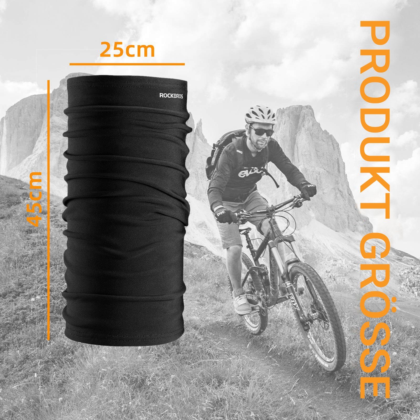 ROCKBROS Multifunktionstuch Sturmhaube Nackenwärmer Winterdicht Warm Halstuch Schlauchtuch, (Hochelastisch Atmungsaktiv, Gesichtsbedeckung Balaclavas für Radfahren Herren/Damen)