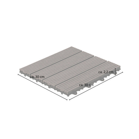 WPC-Holzfliesen BAVARO, 1 m², anthrazit