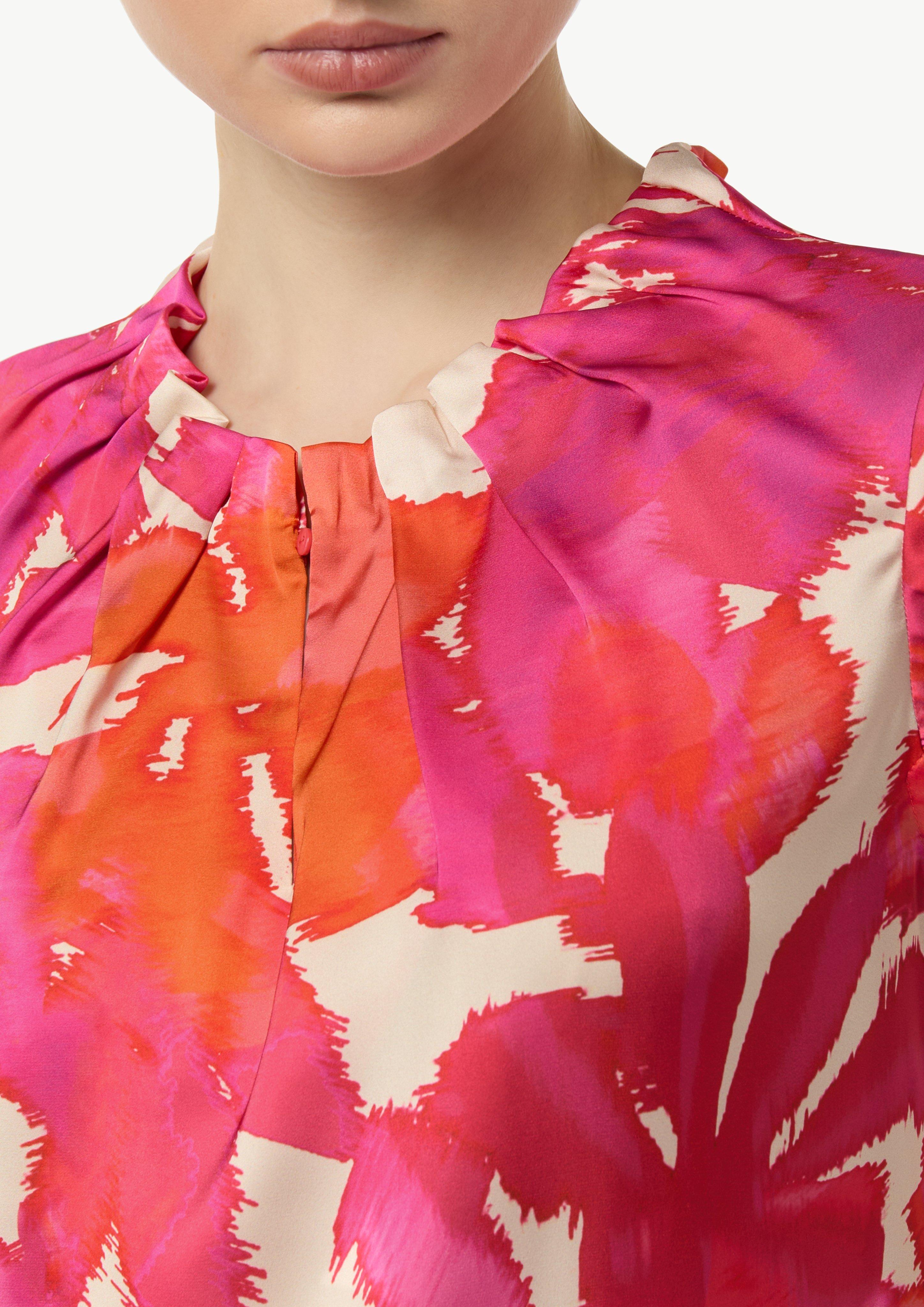 Drapierte Satinbluse - pink