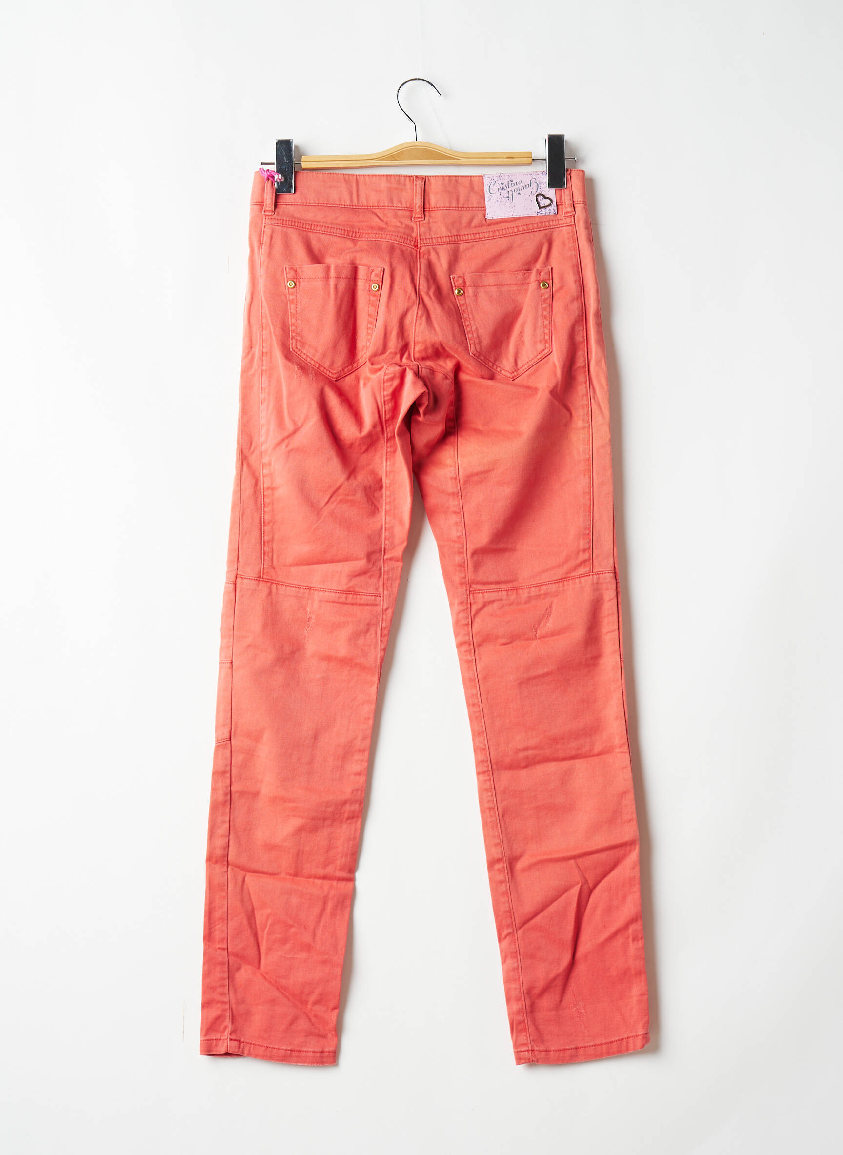 Cristina Gavioli Jeans Coupe Slim Femme couleur orange
