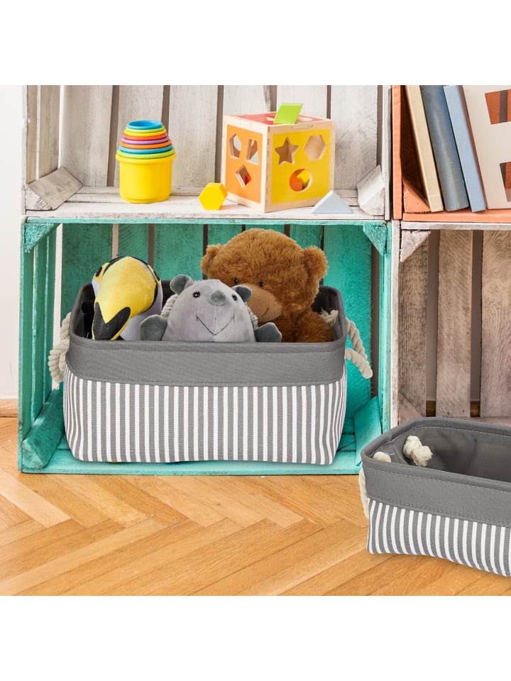 relaxdays 3tlg. Aufbewahrungskörbe Set in Grau/ Weiß günstig kaufen onesize