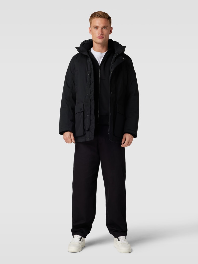 Winterjacke mit Kapuze Modell 'artic' in schwarz