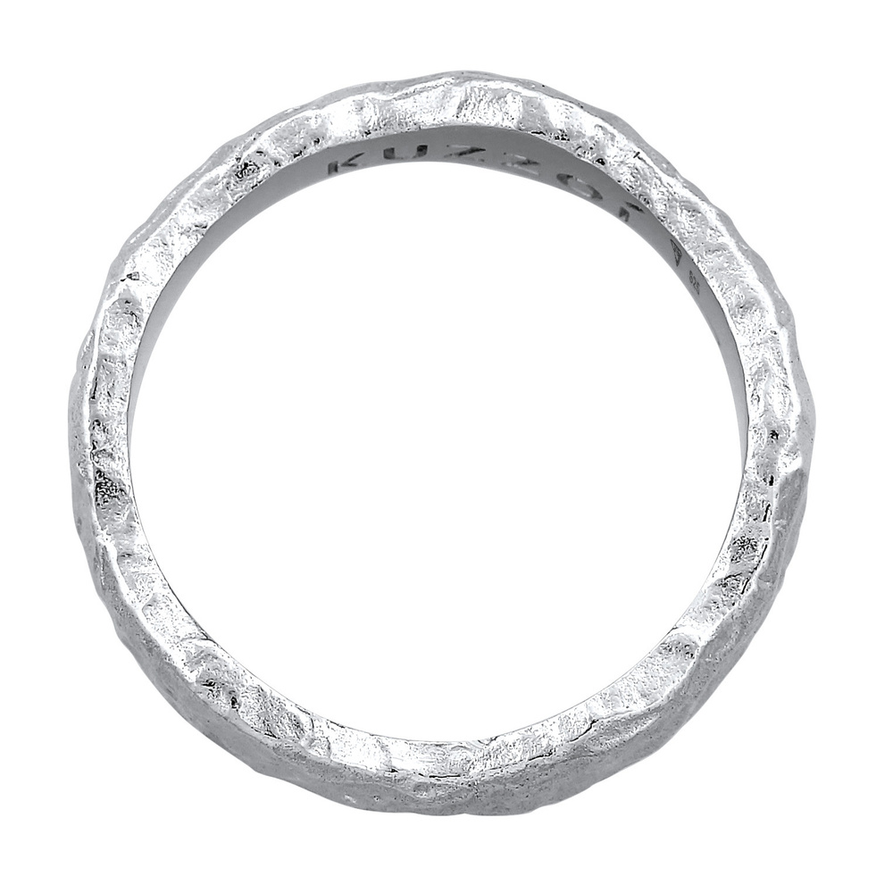 KUZZOI KUZZOI Bague Hommes Bande organique structure en Argent Sterling 925 Bague