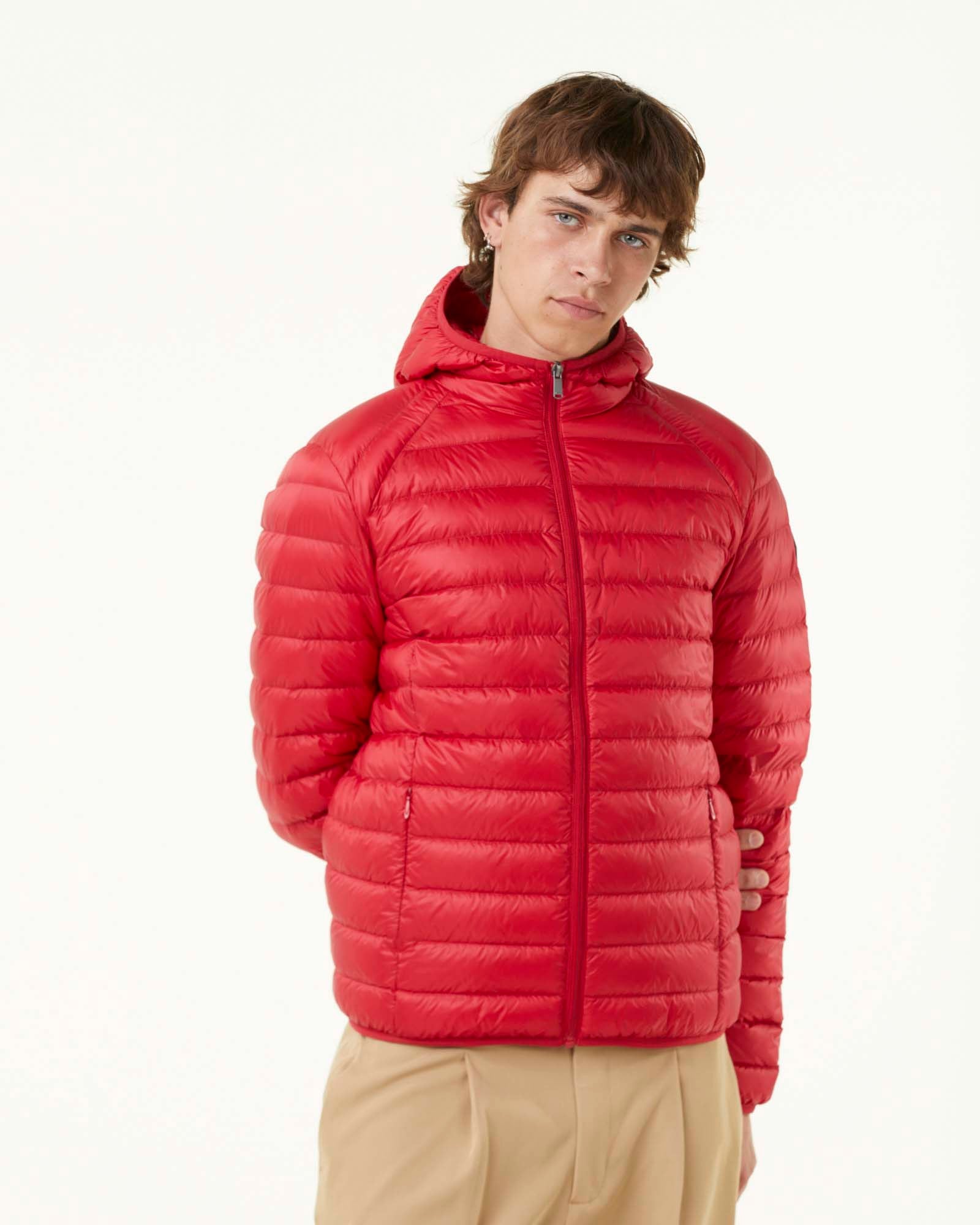 Doudoune légère à capuche Rouge Nico
