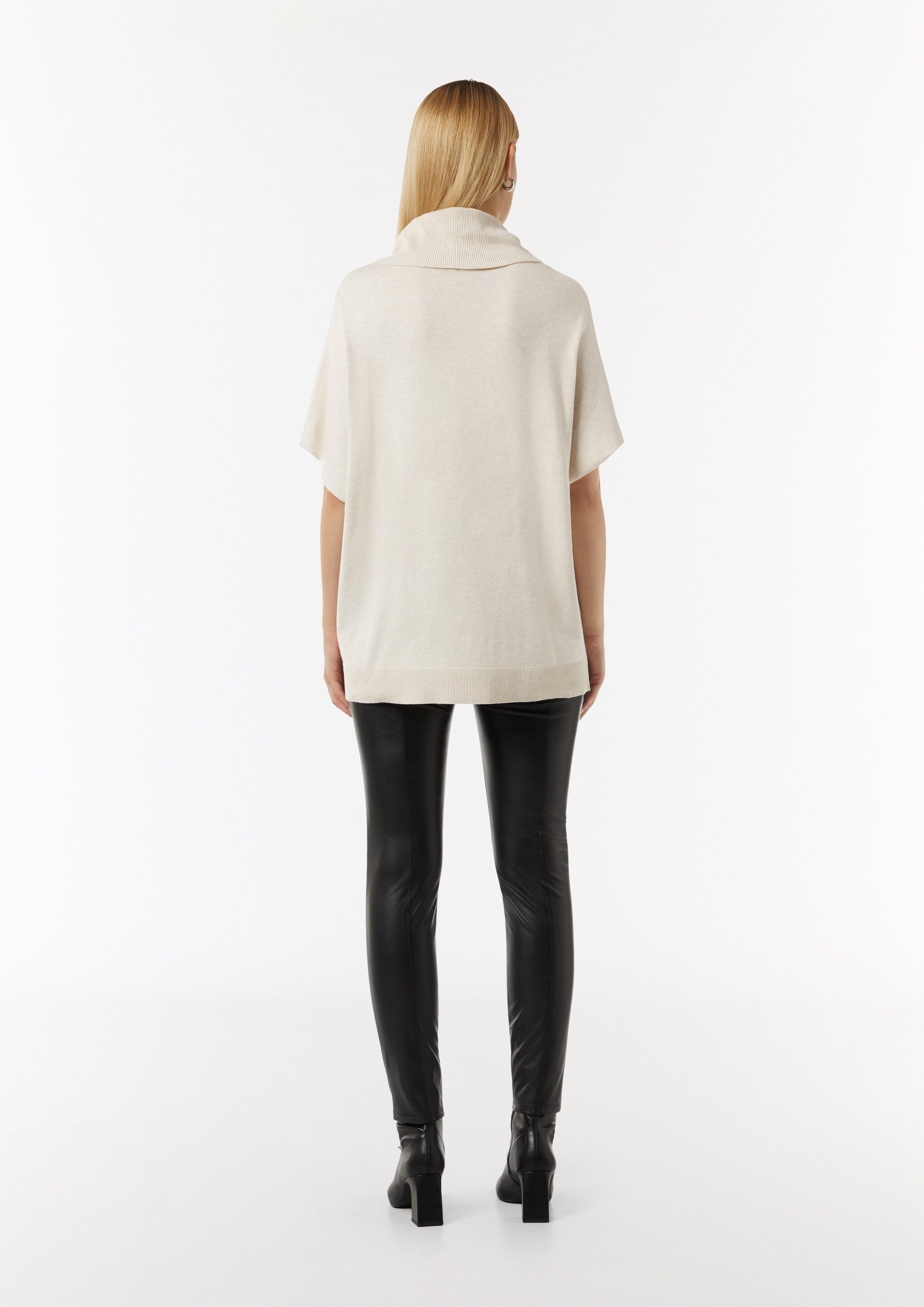 Fein melierter Poncho im Oversized Cut - helles beige