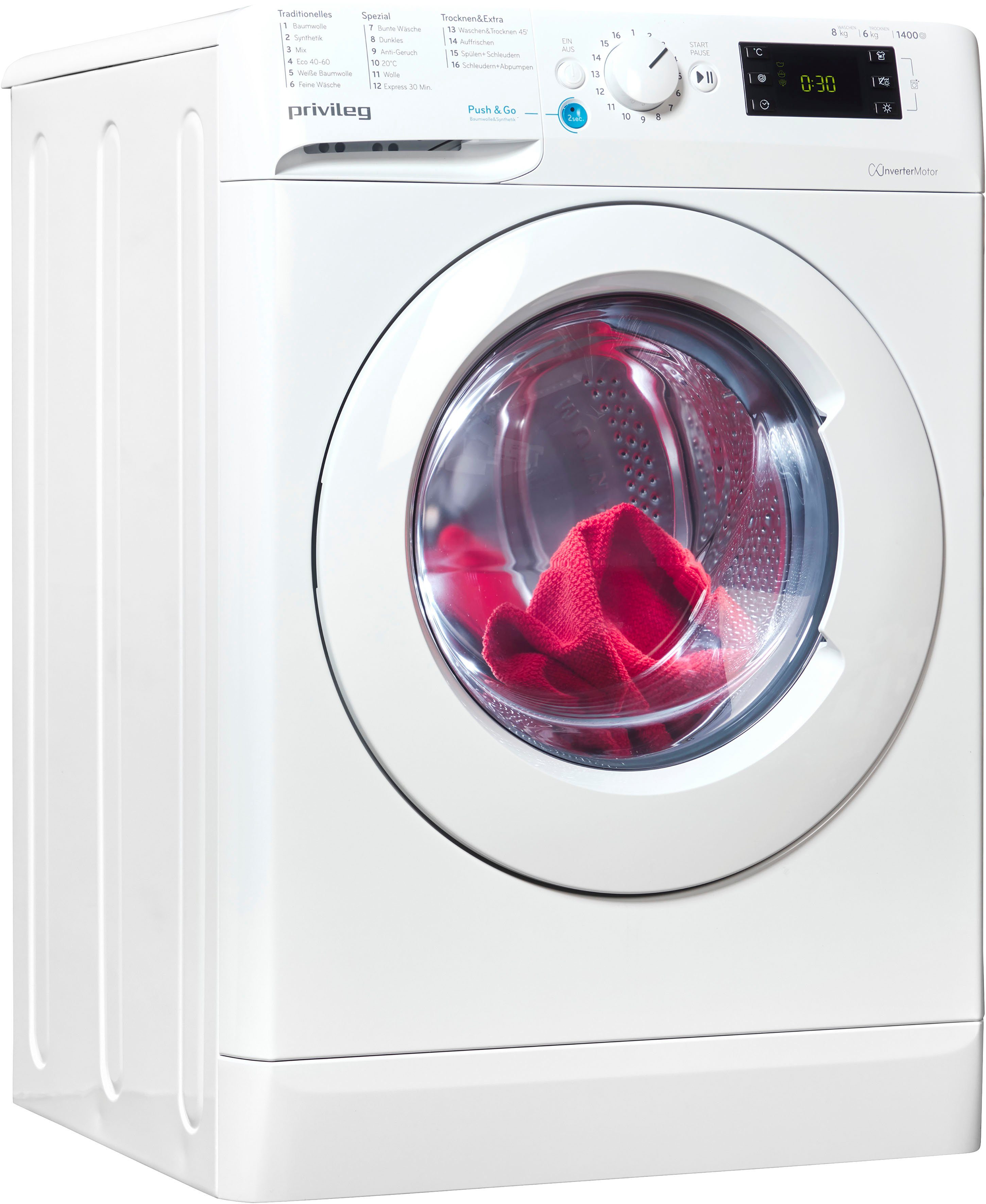 Privileg Waschtrockner PWWT X 8645 DE, 8 kg, 6 kg, 1400 U/min