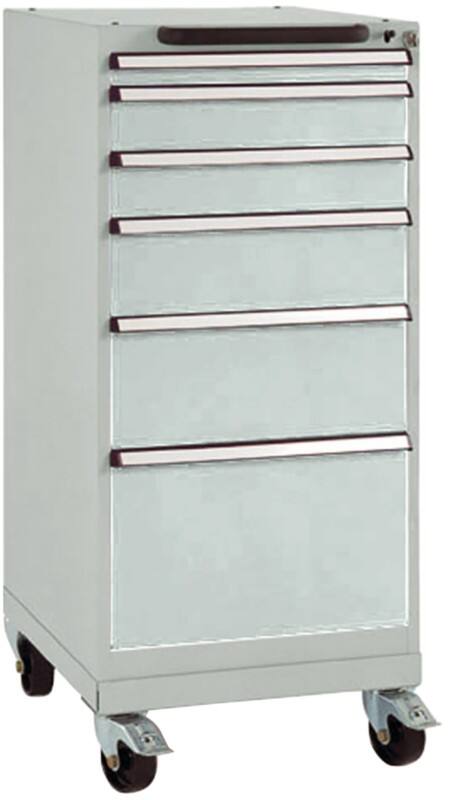 Manuflex Mobil Schubfachschrank BASETEC Hellgrau 500 x 580 x 1.160 mm