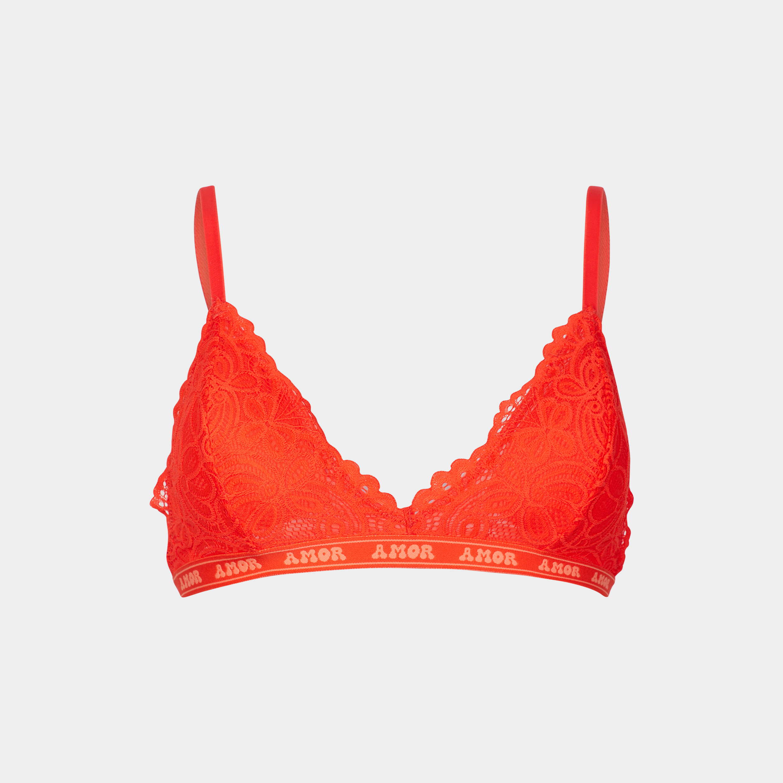 Soutien gorge triangle dentelle padded orange foncé femme | La Halle