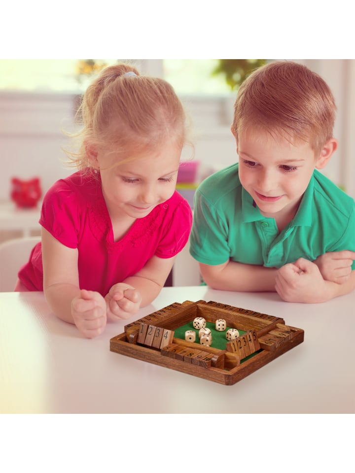 relaxdays Shut The Box Spiel in Braun/ Grün günstig kaufen onesize