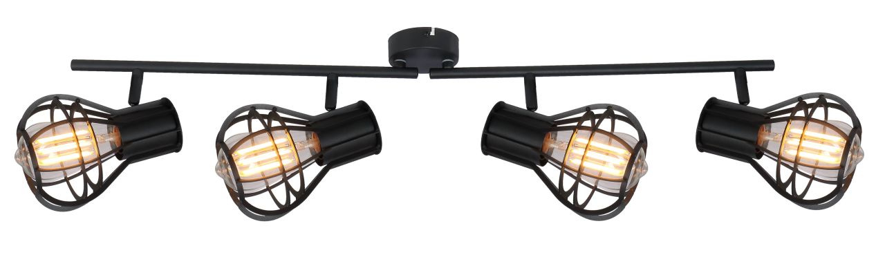 Globo Lighting - CLASTRA - Strahler Metall schwarz matt, 4x E27