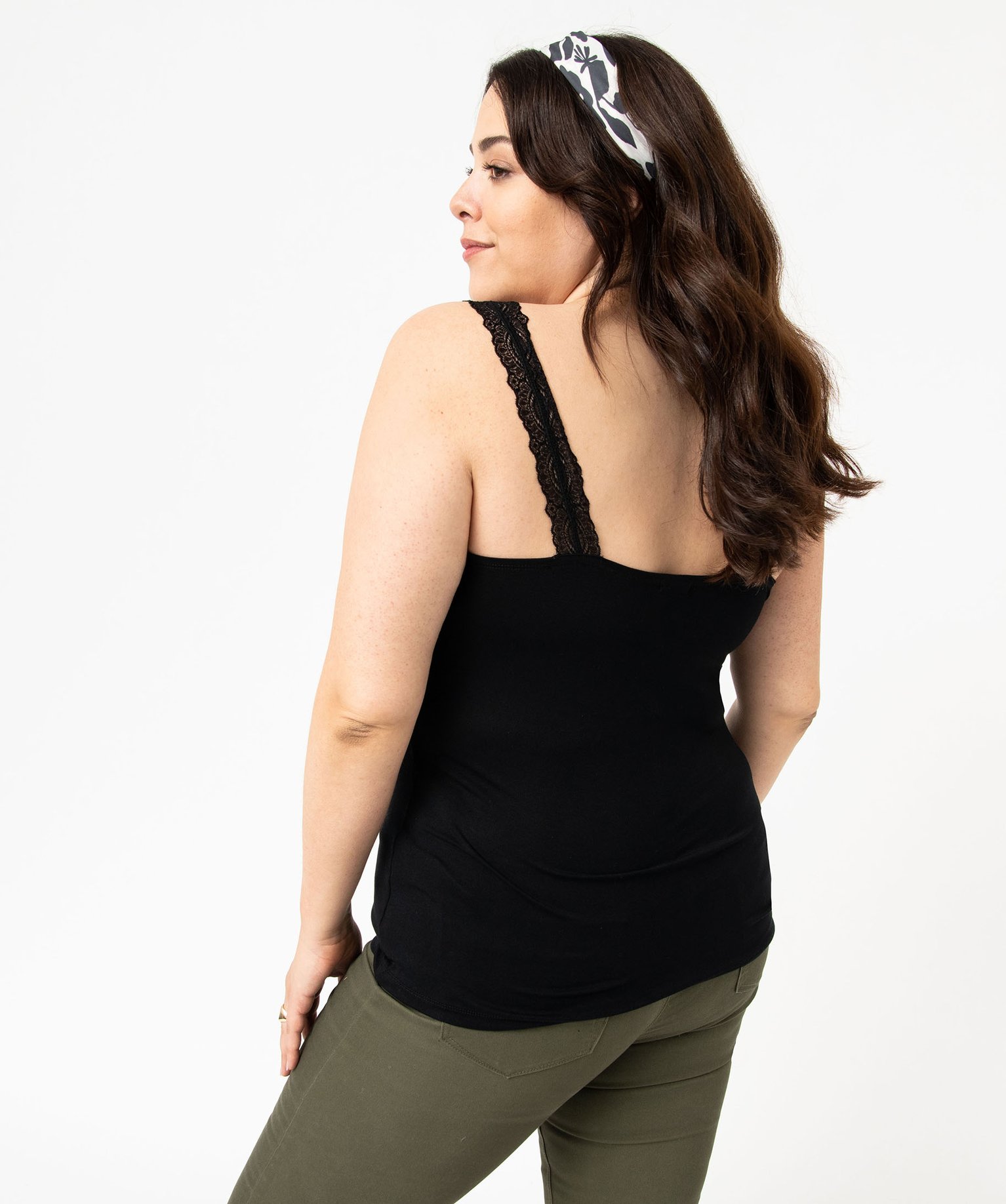 Débardeur femme grande taille avec bretelles dentelle noir | GEMO