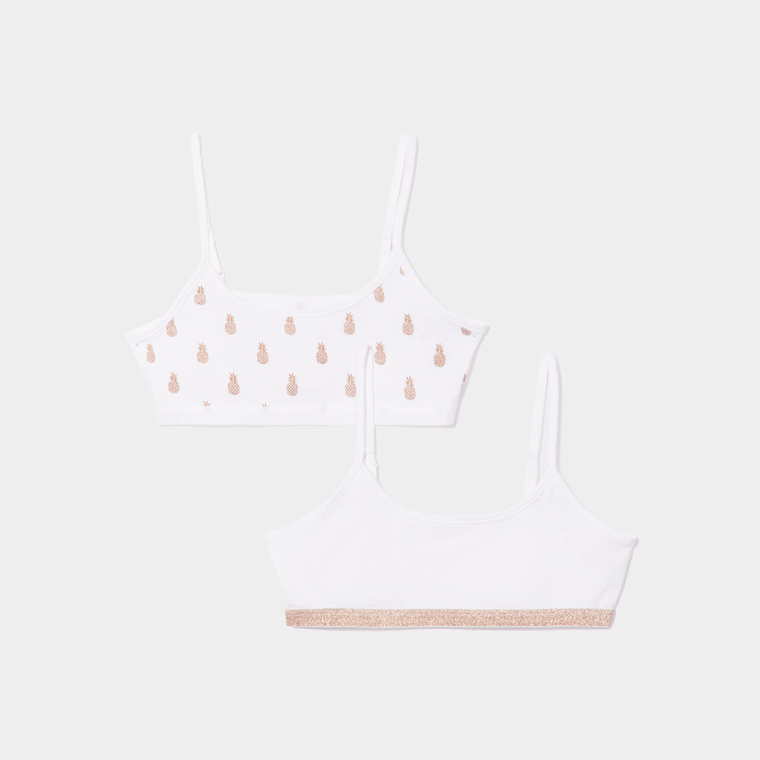 Lot 2 brassières ananas blanc fille | La Halle