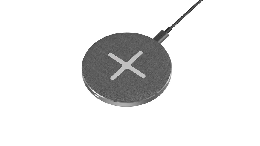 Ladegerät XLayer Wireless Pad 15W Single Qi-zertifiziert Space Grey Smartphones/Tablets