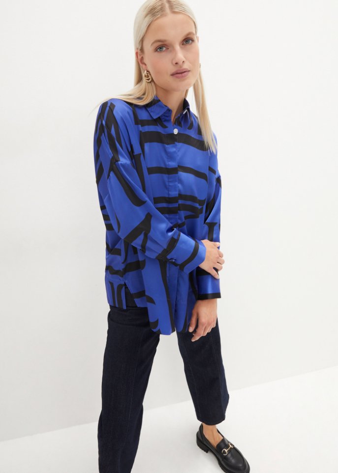 Oversize Satin Bluse