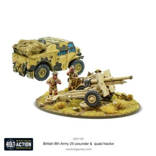 8th Army 25 Pounder Light Artillery Quad & Limber
