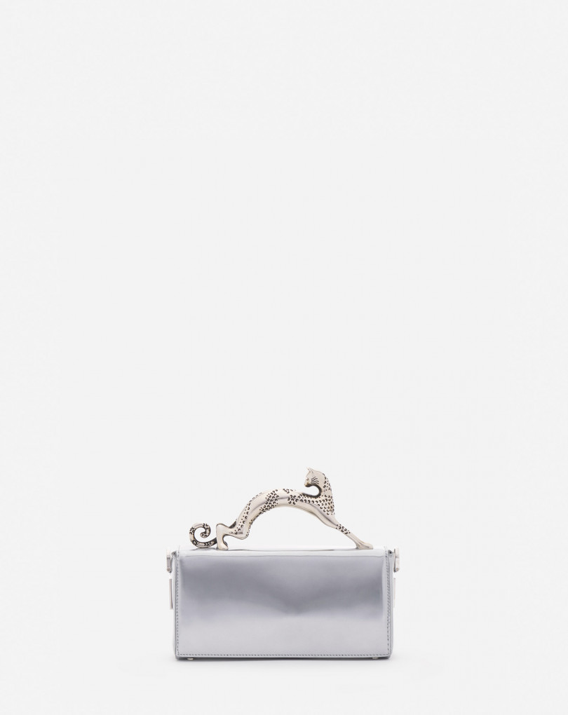 SAC PENCIL CAT NANO EN CUIR MÉTALLISÉ