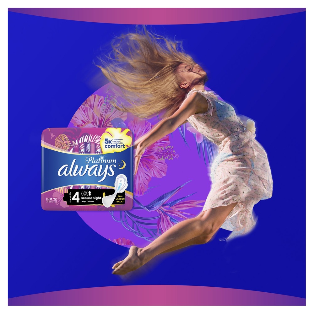 always Always Platinum Secure Night (taille 4)Serviette Hygiénique Serviettes Hygiéniques