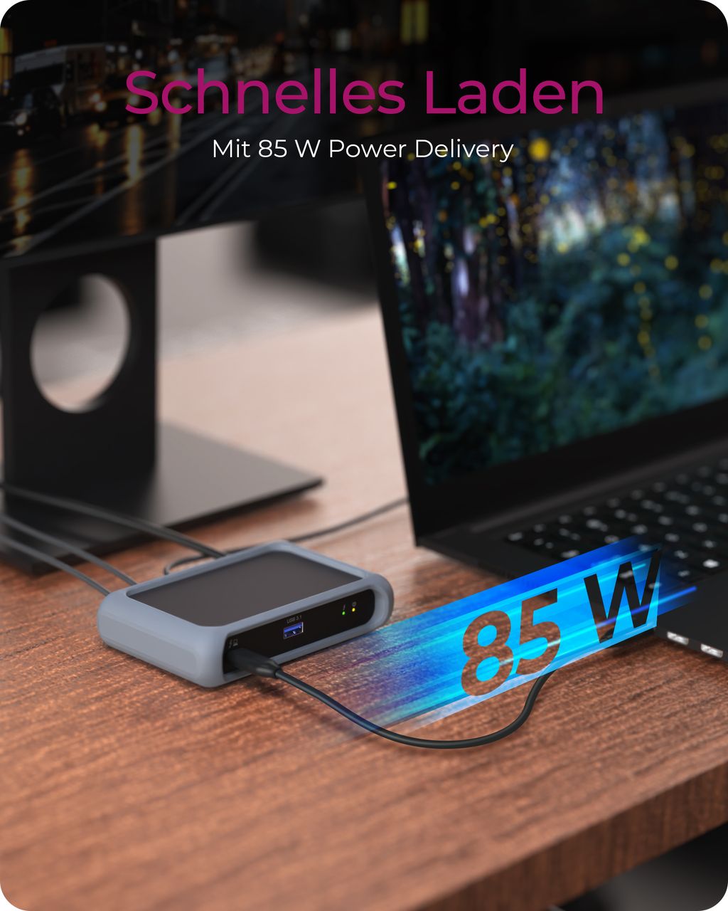 ICY BOX IB-HUB801-TB4, Thunderbolt™ 4 Hub mit 4 Ports und bis zu 8K@30 Hz Videoausgang