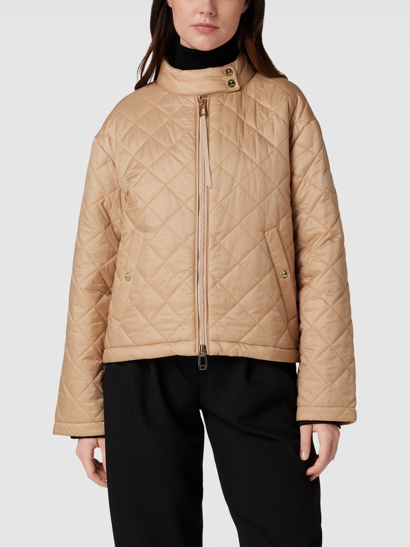 Steppjacke mit Strukturmuster in beige